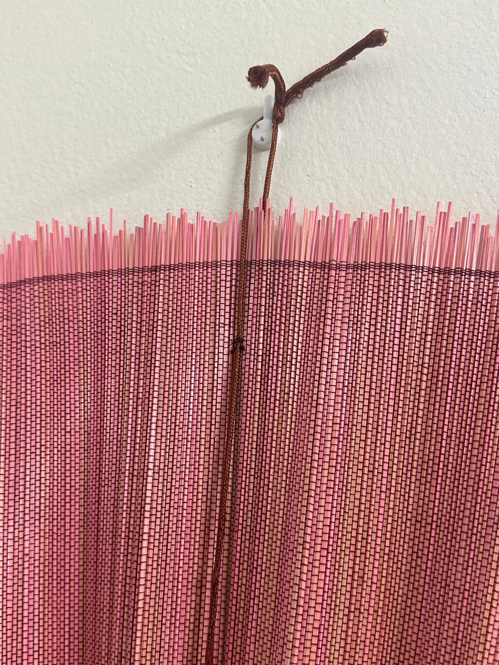 Large Bamboo Wall Fan – Dusty Rose Headboard Decor, Boho Japandi