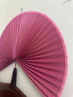 Large Bamboo Wall Fan – Dusty Rose Headboard Decor, Boho Japandi