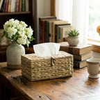 Woven Rattan Tissue Box Cover | Handmade Boho Home Decor Basket