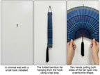 Ocean Blue Bamboo Wall Fan - Large Boho Wall Art