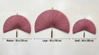 Large Bamboo Wall Fan – Dusty Rose Headboard Decor, Boho Japandi