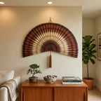 Bamboo Wall Fan Decor Brown – Large Boho Wall Hanging