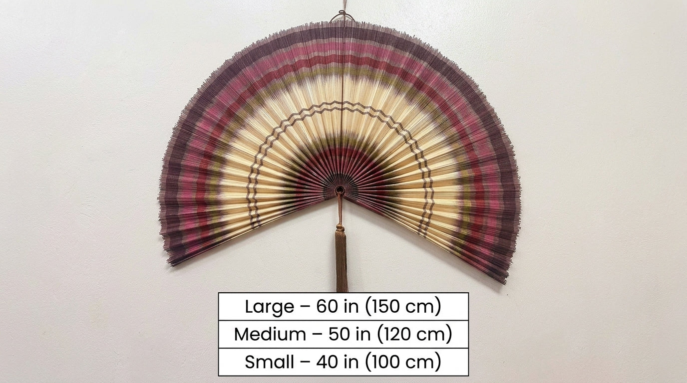 Bamboo Wall Fan Decor Brown – Large Boho Wall Hanging