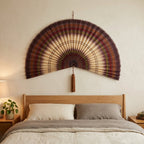 Oversized Bamboo Wall Fan Decor for Bedroom & Headboard