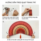 Terracotta Bamboo Wall Fan Decor | Large Boho Wall Art for Bedroom & Living Room