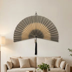 Bamboo Wall Fan Decor | Boho Wall Art | Handwoven Wall Hanging