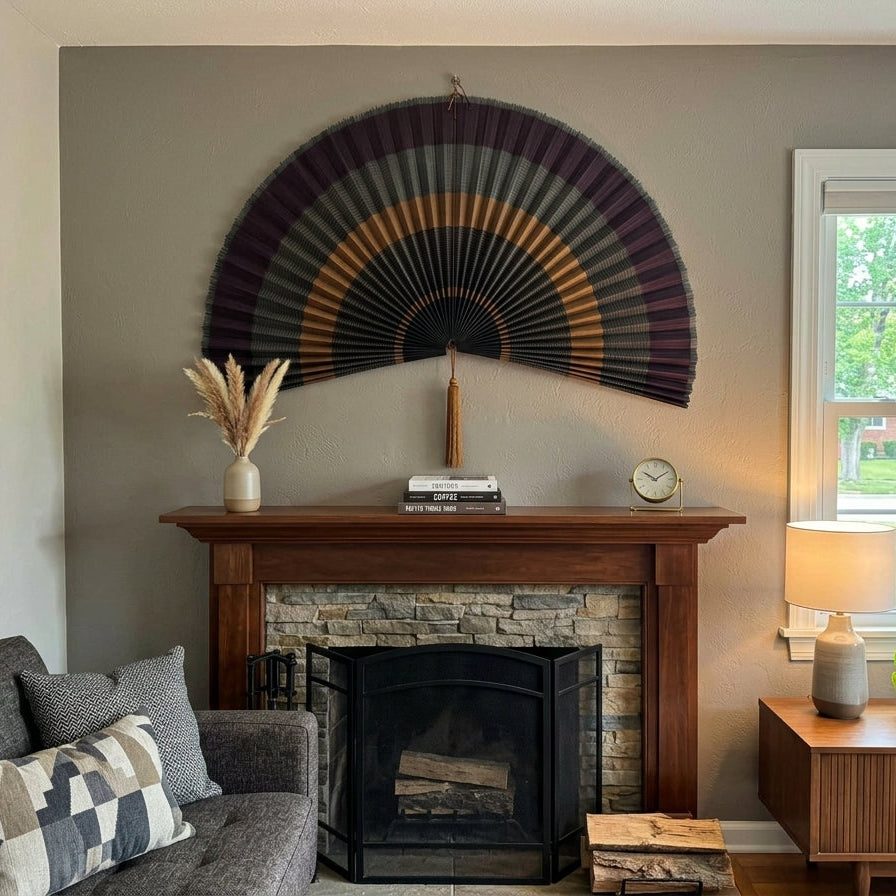 Large Bamboo Wall Fan Decor | Boho Wall Hanging for Bedroom & Living Room