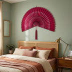 Handcrafted Bamboo Wall Fan Decor | Large Boho Woven Wall Art