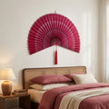 Handcrafted Bamboo Wall Fan Decor | Large Boho Woven Wall Art