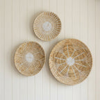 Basket Wall Decor Set of 3 | Large Boho Wall Decor for Bedroom, Living Room & Entryway