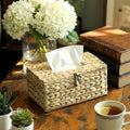 Woven Rattan Tissue Box Cover | Handmade Boho Home Decor Basket
