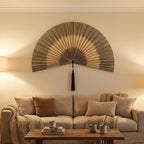 Bamboo Wall Fan Decor | Boho Wall Art | Handwoven Wall Hanging