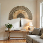 Bamboo Wall Fan Decor | Boho Wall Art | Handwoven Wall Hanging