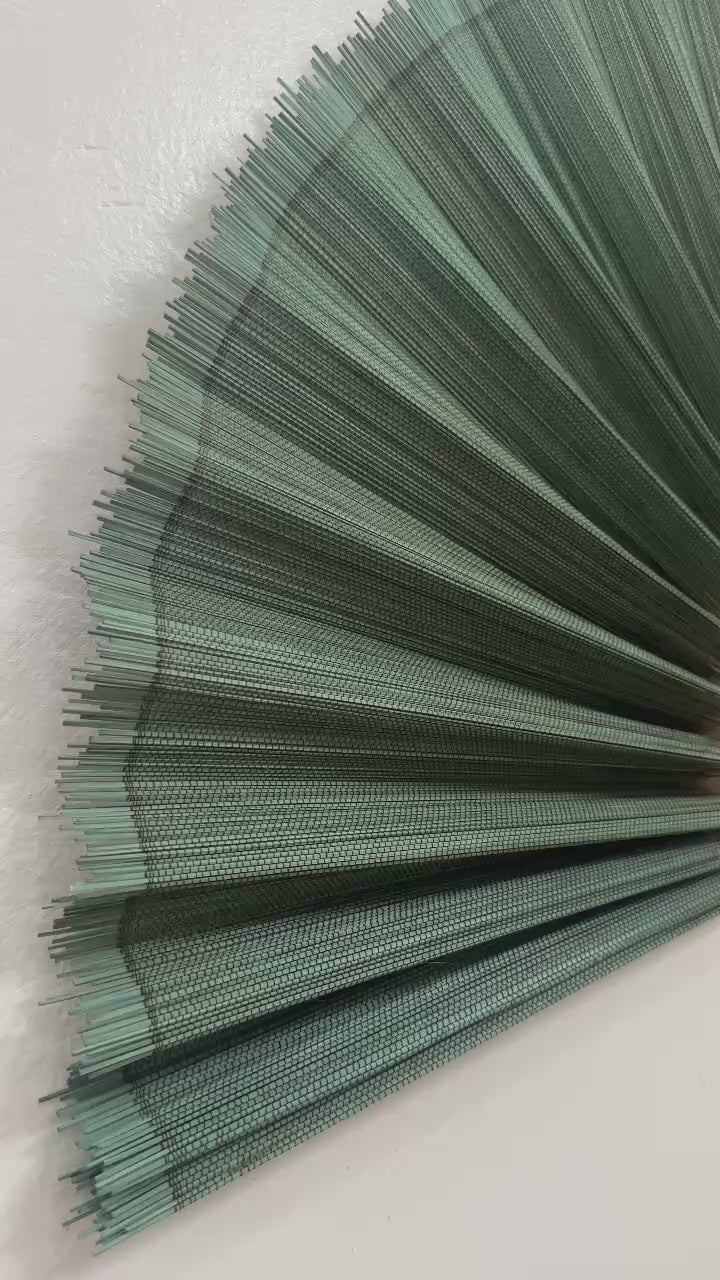 Artisan Green Bamboo Wall Fan – Large Boho Statement Art