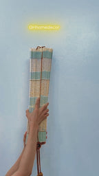 Bamboo Wall Fan Decor – Large Handmade Boho Wall Hanging