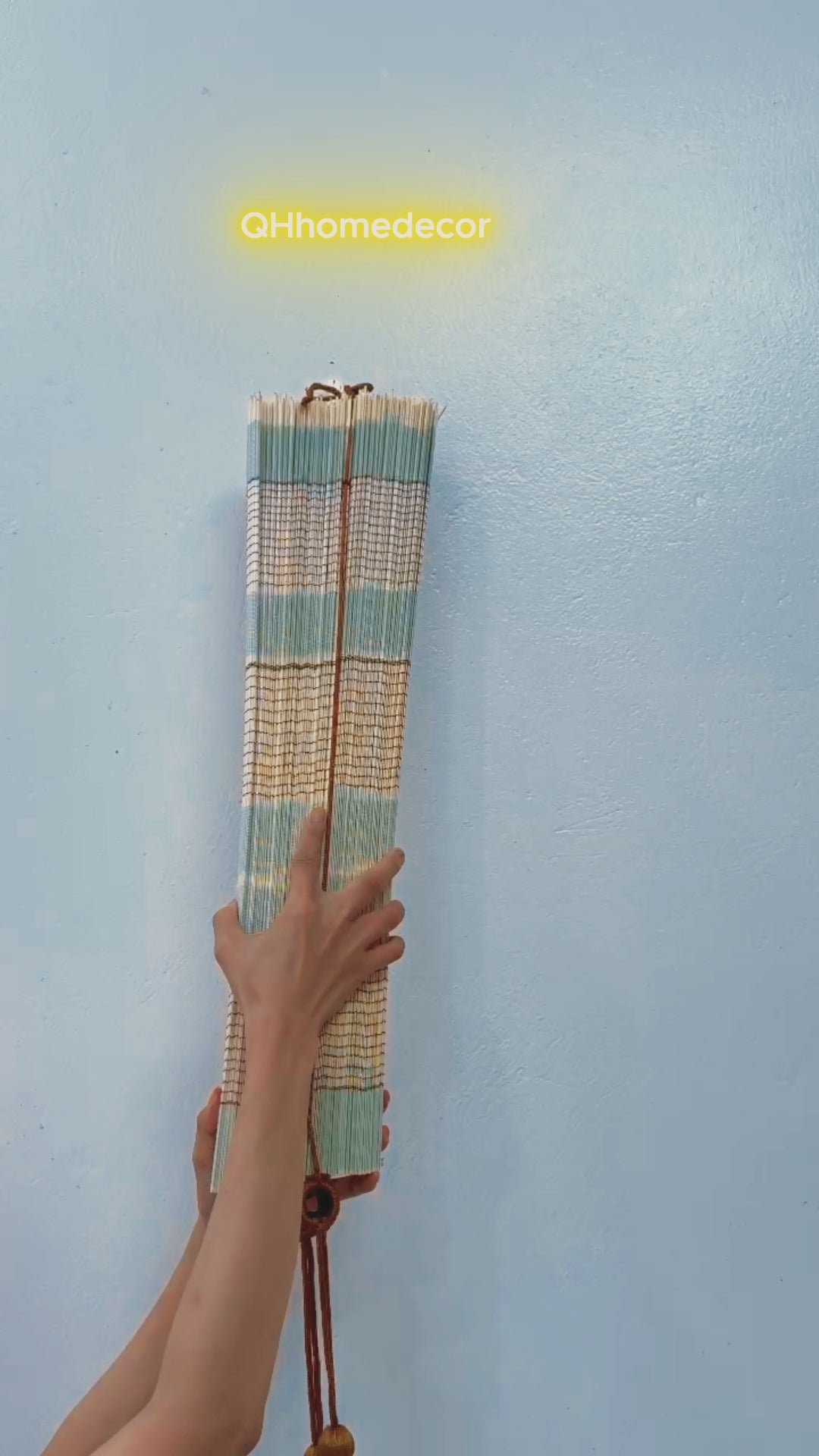 Bamboo Wall Fan Decor – Large Handmade Boho Wall Hanging
