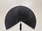 Black Bamboo Wall Fan Decor | Oversized Boho Statement Wall Hanging