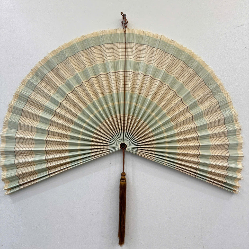 Bamboo Wall Fan Decor – Large Handmade Boho Wall Hanging