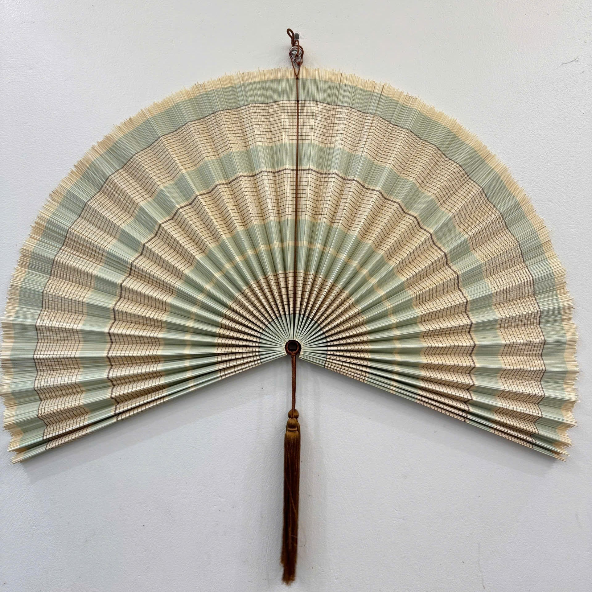 Bamboo Wall Fan Decor – Large Handmade Boho Wall Hanging