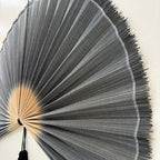 Black Bamboo Wall Fan Decor | Oversized Boho Statement Wall Hanging
