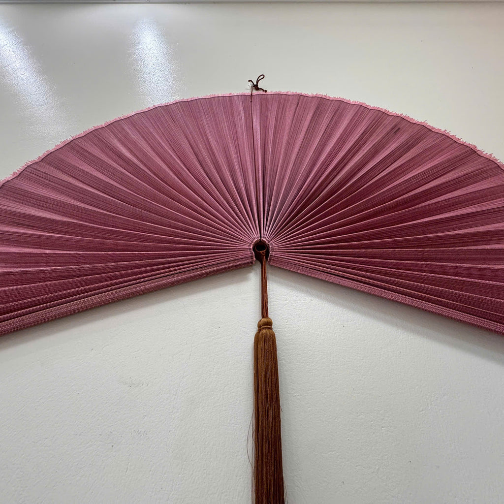 Dusty Rose Boho Wall Fan, Large Fan Headboard Decor, Bedroom Gift for Her