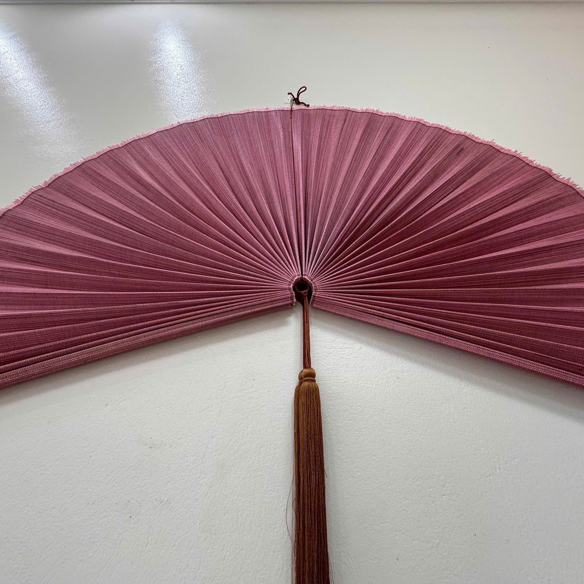 Dusty Rose Boho Wall Fan, Large Fan Headboard Decor, Bedroom Gift for Her