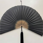 Black Bamboo Wall Fan Decor | Oversized Boho Statement Wall Hanging