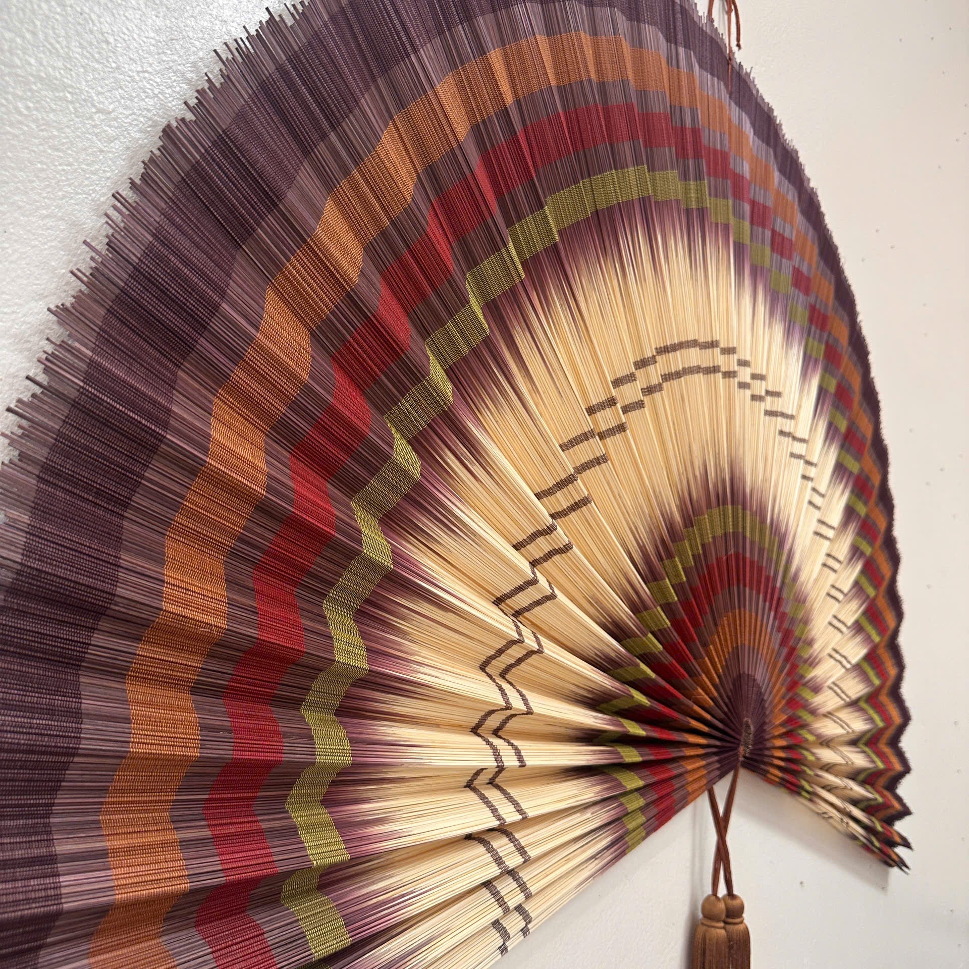 Bamboo Wall Fan Decor Brown – Large Boho Wall Hanging