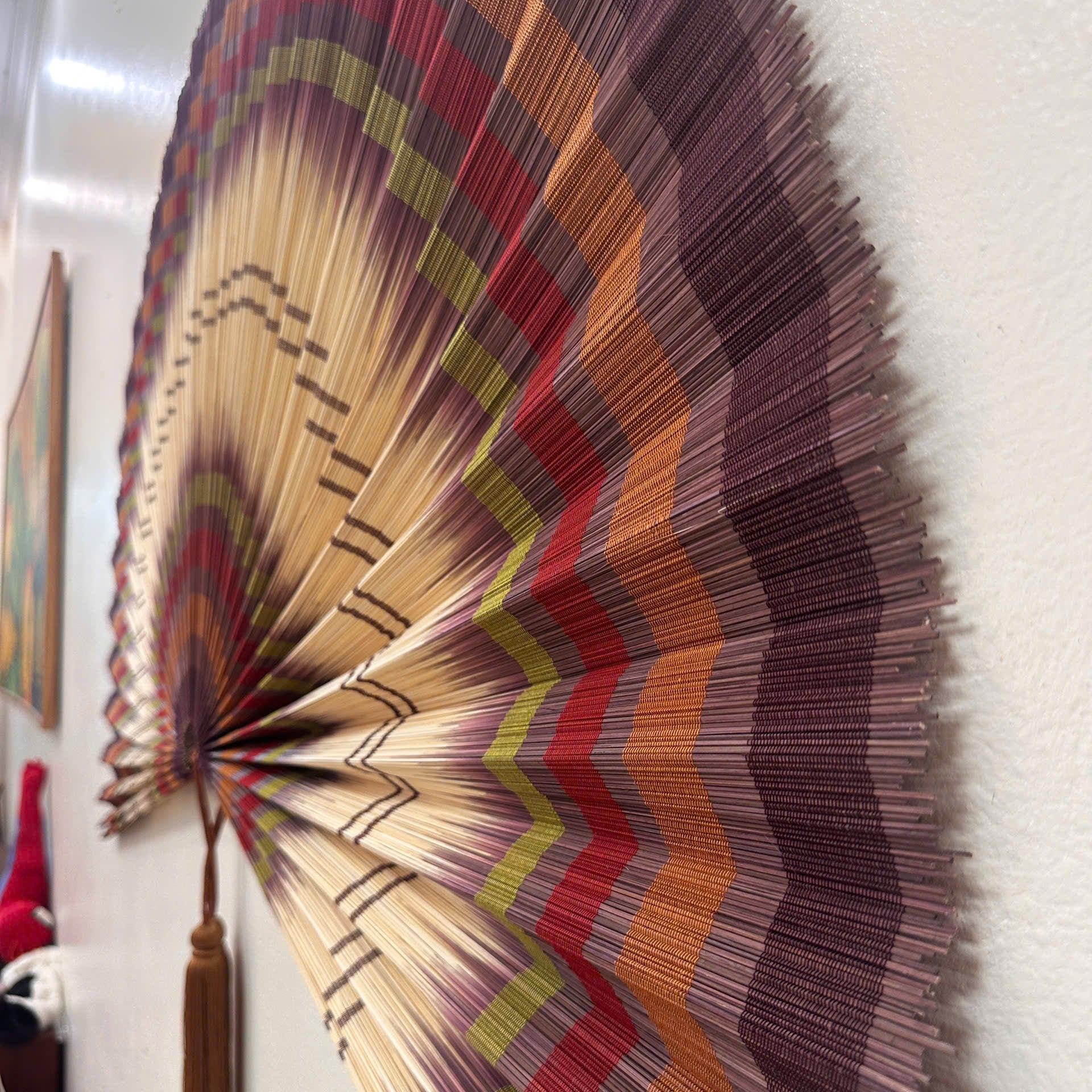 Bamboo Wall Fan Decor Brown – Large Boho Wall Hanging