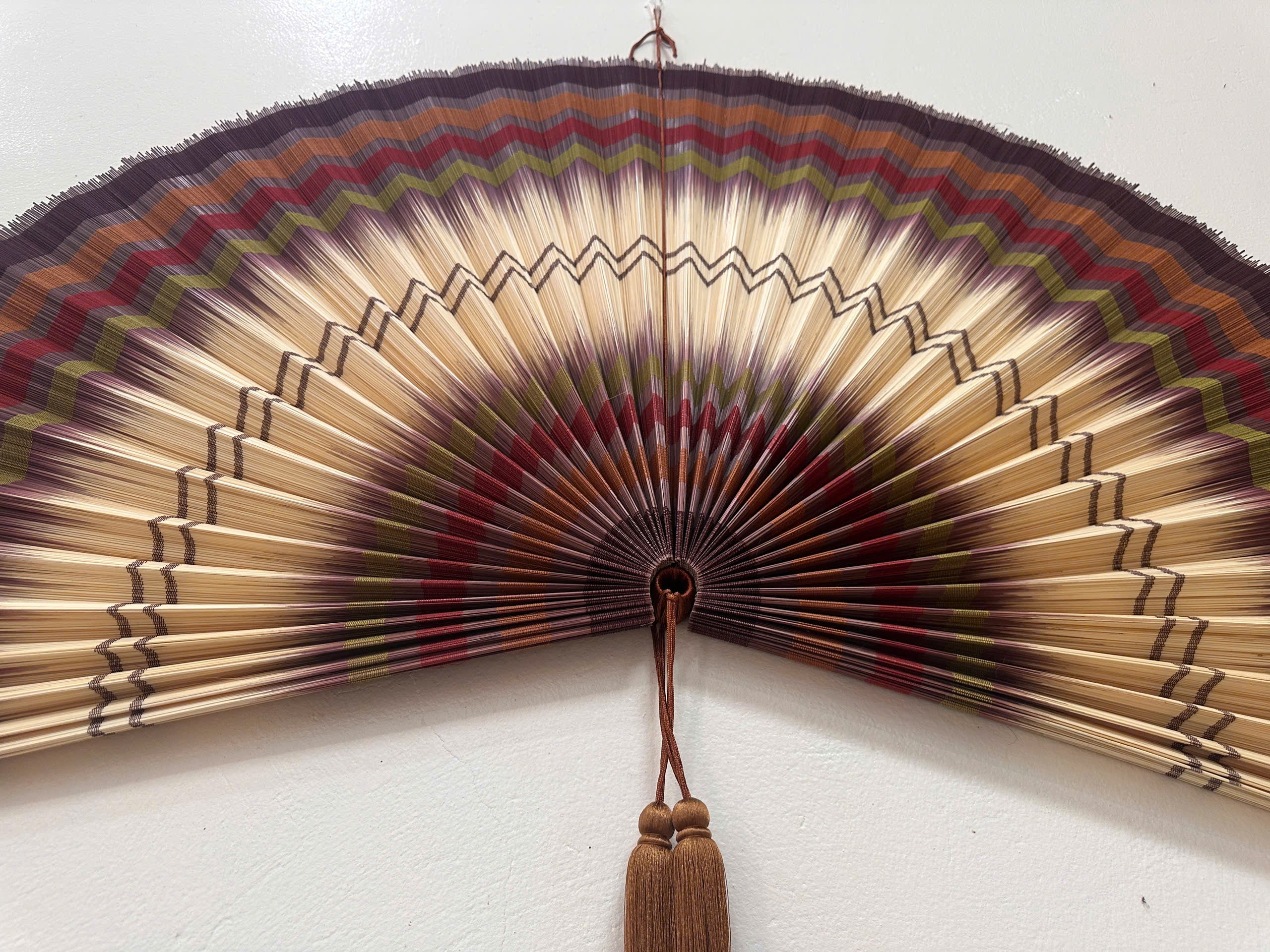 Oversized Bamboo Wall Fan Decor for Bedroom & Headboard