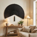 Oversized Bamboo Wall Fan Decor for Bedroom & Headboard
