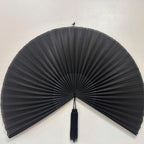 Black Bamboo Wall Fan Decor | Oversized Boho Statement Wall Hanging