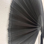 Black Bamboo Wall Fan Decor | Oversized Boho Statement Wall Hanging