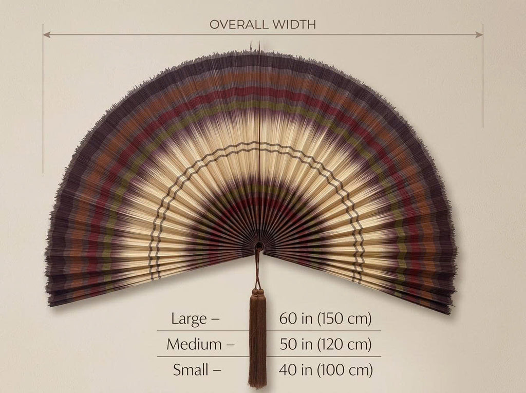 Bamboo Wall Fan Decor Brown – Large Boho Wall Hanging