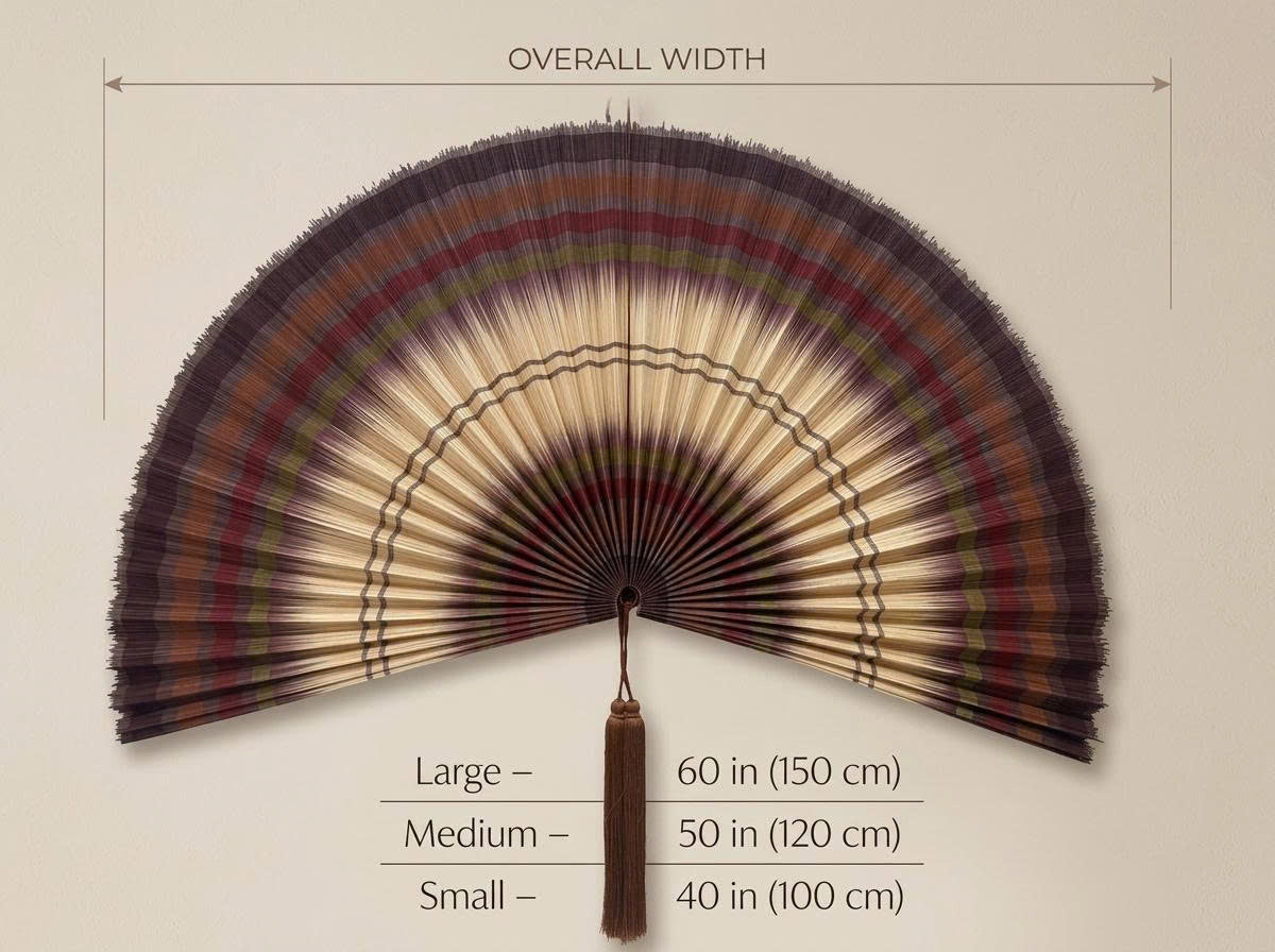 Bamboo Wall Fan Decor Brown – Large Boho Wall Hanging