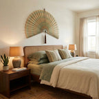 Bamboo Wall Fan Decor – Large Handmade Boho Wall Hanging