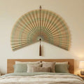 Bamboo Wall Fan Decor – Large Handmade Boho Wall Hanging