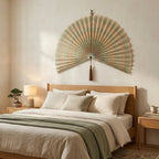 Bamboo Wall Fan Decor – Large Handmade Boho Wall Hanging