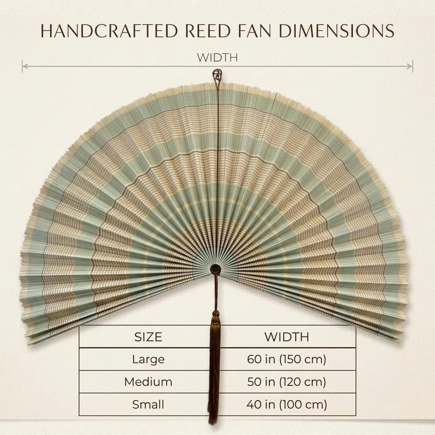 Bamboo Wall Fan Decor – Large Handmade Boho Wall Hanging