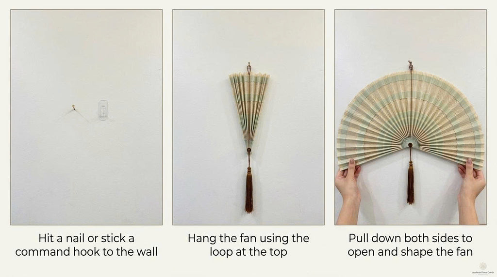 Bamboo Wall Fan Decor – Large Handmade Boho Wall Hanging