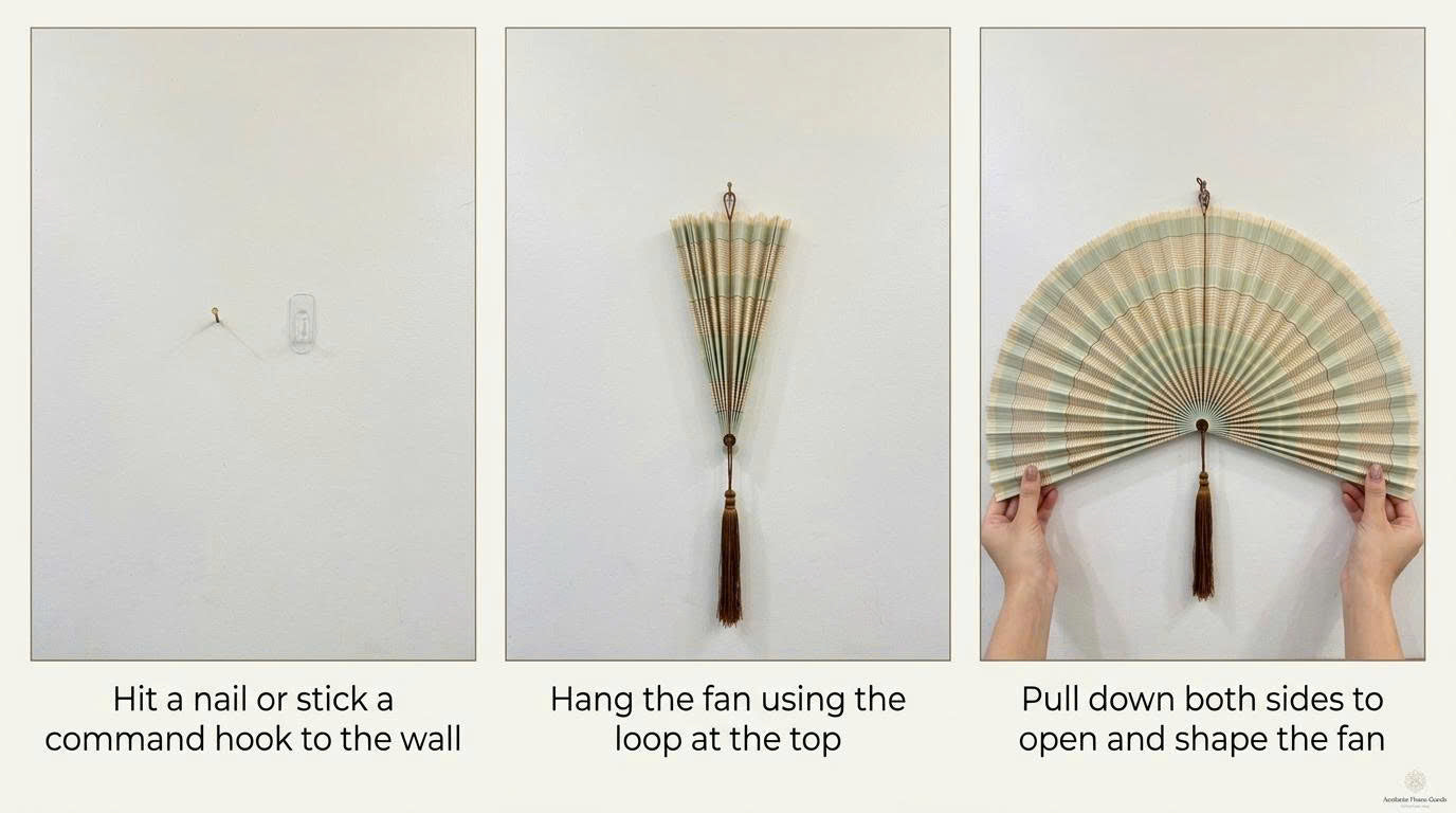 Bamboo Wall Fan Decor – Large Handmade Boho Wall Hanging