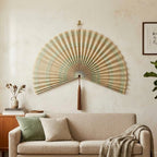 Bamboo Wall Fan Decor – Large Handmade Boho Wall Hanging