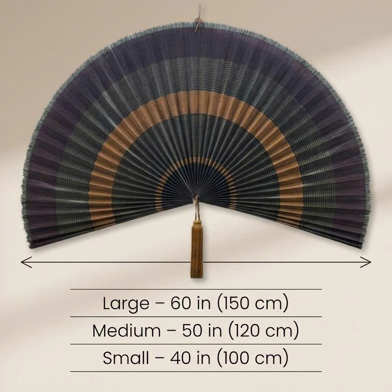 Large Bamboo Wall Fan Decor | Boho Wall Hanging for Bedroom & Living Room