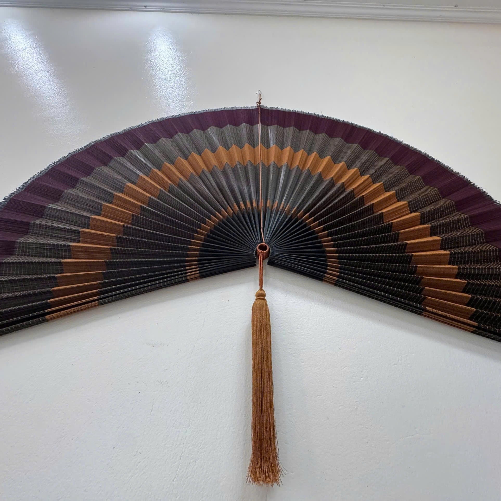 Large Bamboo Wall Fan Decor | Boho Wall Hanging for Bedroom & Living Room