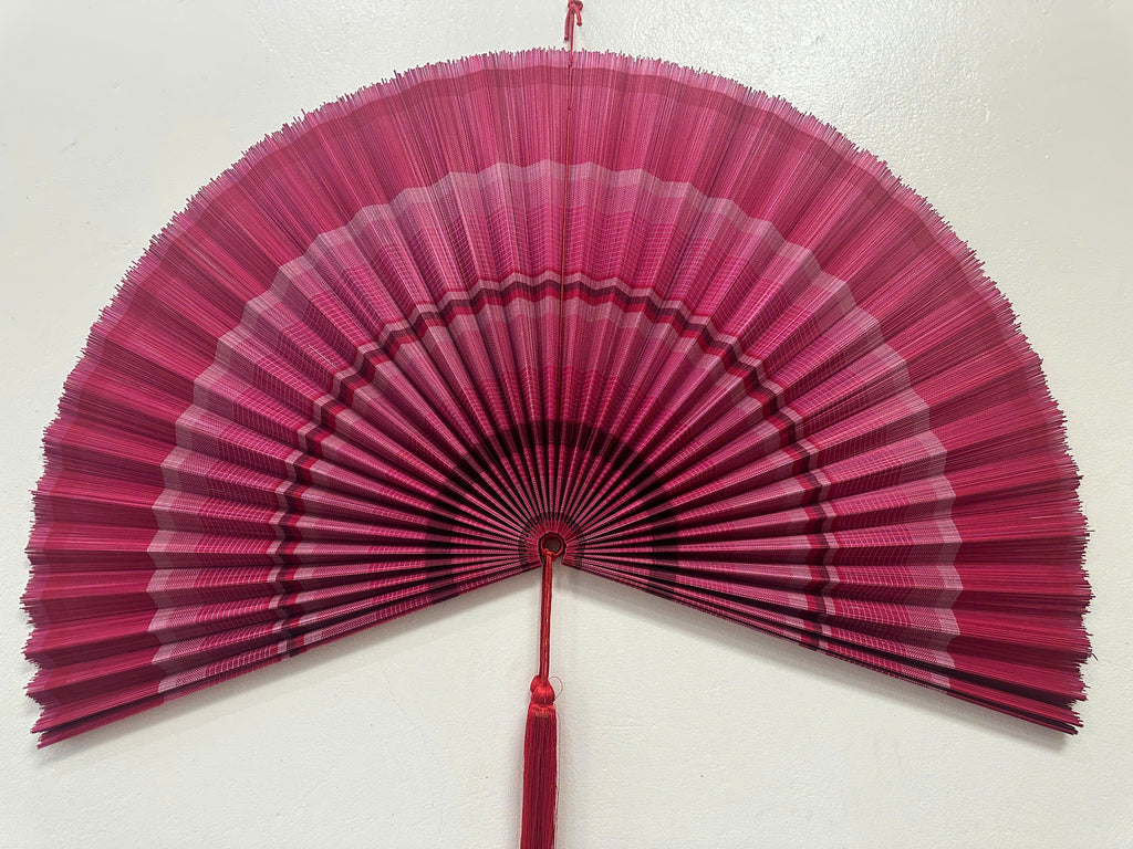Handcrafted Bamboo Wall Fan Decor | Large Boho Woven Wall Art