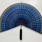 Ocean Blue Bamboo Wall Fan - Large Boho Wall Art