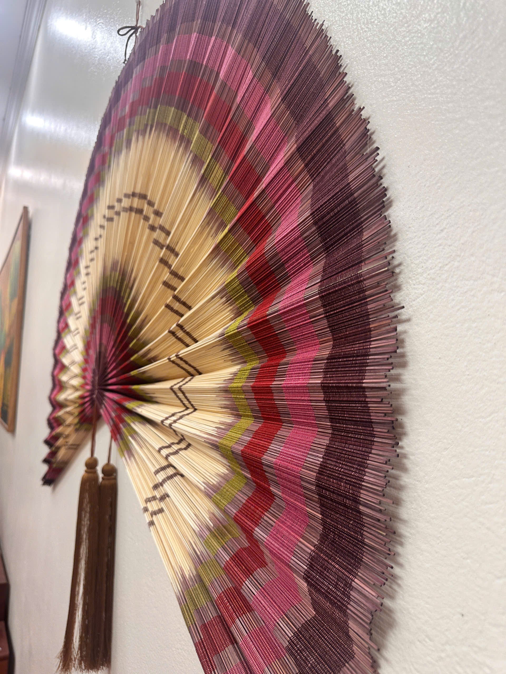 Bamboo Wall Fan Decor Brown – Large Boho Wall Hanging