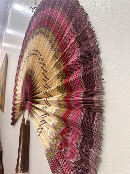 Bamboo Wall Fan Decor Brown – Large Boho Wall Hanging