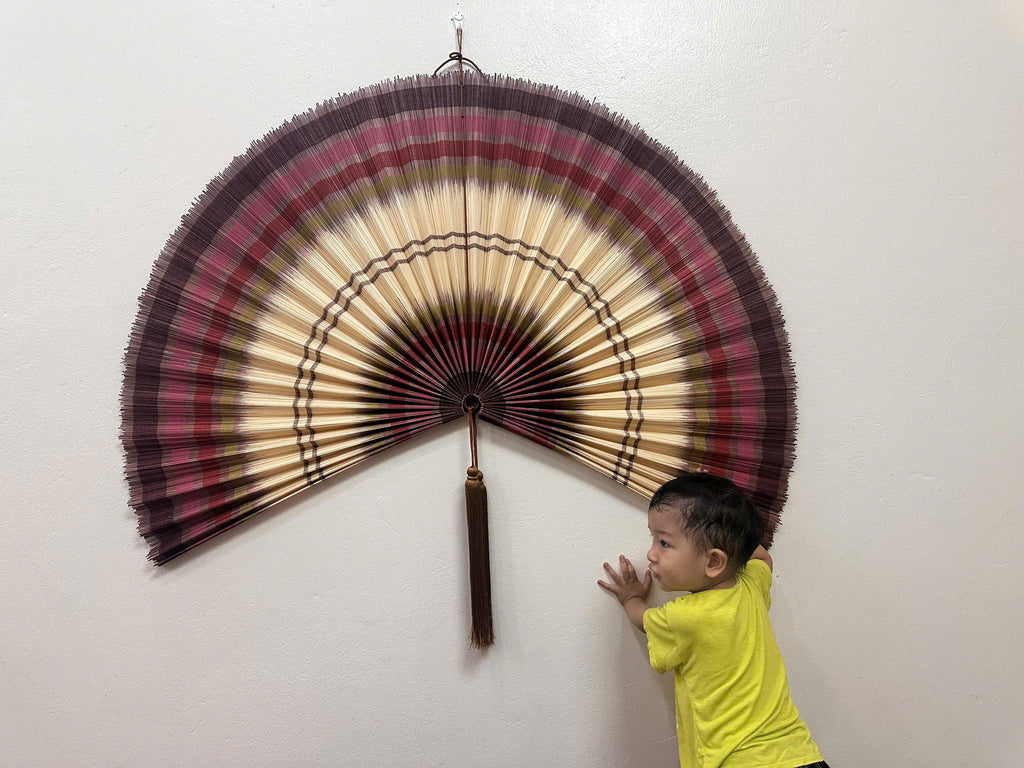 Bamboo Wall Fan Decor Brown – Large Boho Wall Hanging