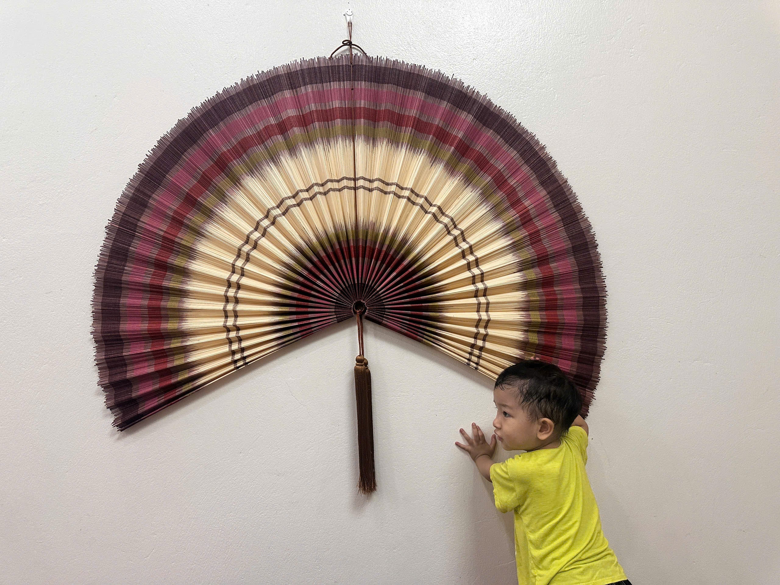Bamboo Wall Fan Decor Brown – Large Boho Wall Hanging